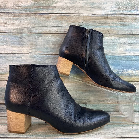 Madewell Shoes - Madewell Lucien Black Leather Ankle Boots